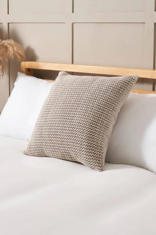 Image of BHS Knitted Grey Cushion Grey Unisex