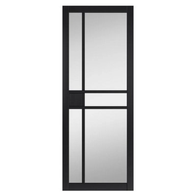 Image of JB Kind Doors Urban Industrial City Black Clear Glass Internal Door