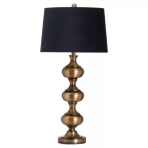 Image of Santiago Bronze Table Lamp With Black Velvet Shade