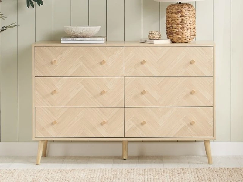 Image of Birlea Herringford Light Oak 6 Drawer Chest of Drawers