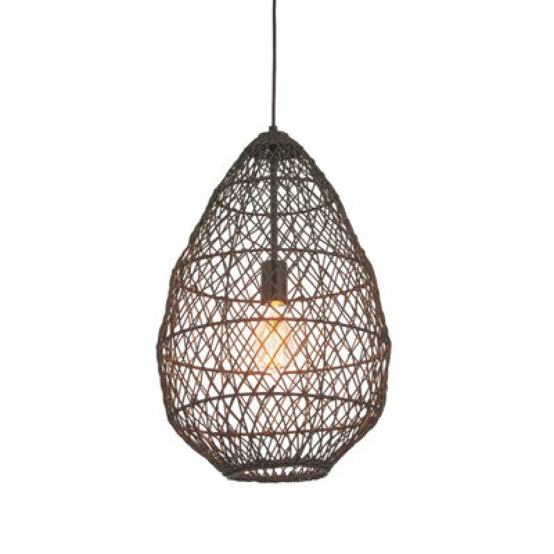 Image of Luxia Luxia Luna Rattan Ceiling Pendant Light - Black