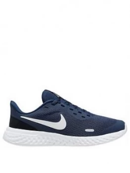 Image of Nike Revolution 5 Junior Trainers - Navy/White, Size 4
