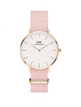 Image of Daniel Wellington Rosewater White And Rose Gold Detail 32Mm Dial Pink Nato Strap Watch