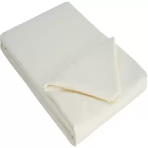 Image of Belledorm 100% Cotton Sateen Flat Sheet (Kingsize) (Ivory) - Ivory
