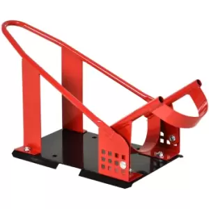 Image of HOMCOM Steel Freestanding Motorcycle Wheel Chock - Red