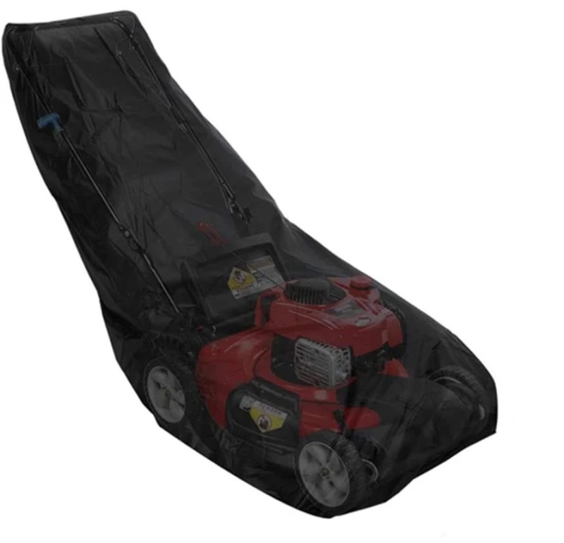 Image of FURNITURE ONE Lawnmower Cover 420D Polyester Oxford with PU Coating with Storage Bag 188x99x64cm Black