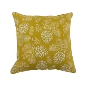 Image of Furn Irwin Woodland Design Cushion Cover (One Size) (Mustard Yellow)