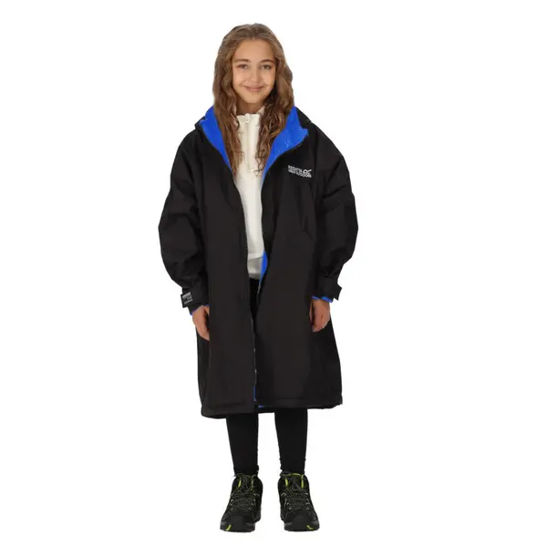 Image of Regatta Boys Waterproof fleece Lined Robe Jacket Coat 5-6 Years - Chest 59-61cm (Height 110-116cm) Black/Oxford Blue RKW289B-1MM-5