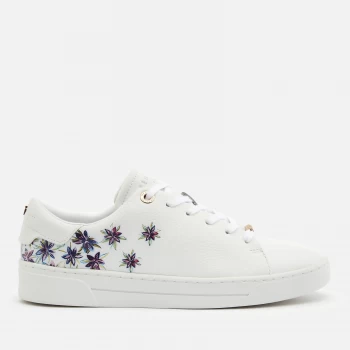 Image of Ted Baker Womens Keilie Leather Cupsole Trainers - White - UK 3