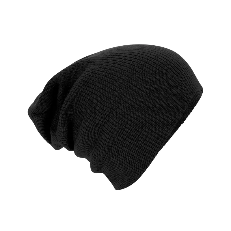 Image of Beechfield Beechfield Men Slouch Beanie in Black One Size Male 5063377393972