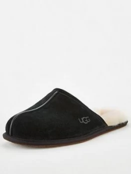 Image of UGG Ugg Scuff Suede Sheepskin Lined Slippers, Black, Size 8, Men