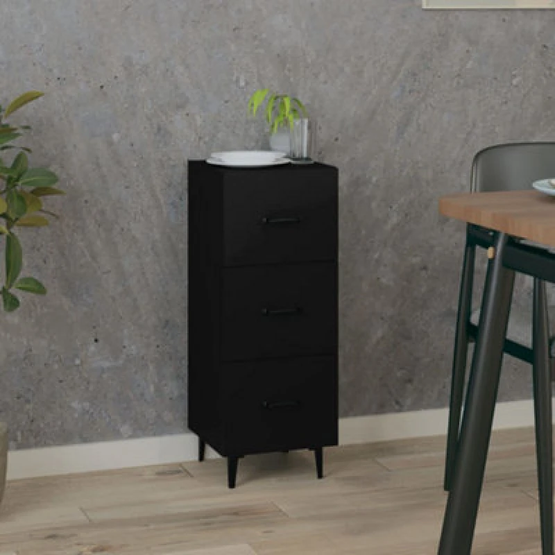 Image of Vidaxl Sideboard Black 34.5X34X90 Cm Engineered Wood