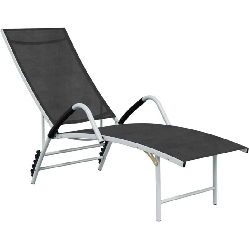 Image of VIDAXL Sun Lounger Textilene and Aluminium Black vidaXL 8720286086742