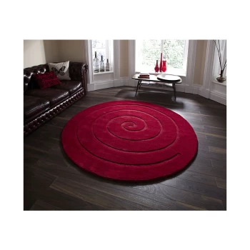 Image of Spiral Red 140cm x 140cm Circle - Red