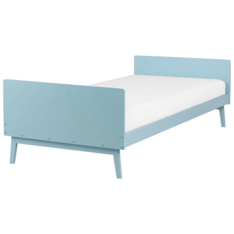 Image of Beliani Bed Pine Wood Bonnac 90 X 200 Cm (Eu Single) Light Blue