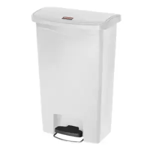 Image of Rubbermaid SLIM JIM waste collector with pedal, capacity 50 l, WxHxD 456 x 719 x 292 mm, white
