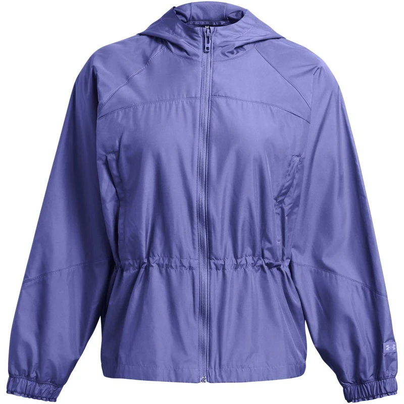 Image of Under Armour Womens Rush Woven Full Zip Performance Training Jacket Purple female 8 (XS)