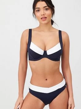 Image of Panache Catarina Classic Bikini Pant - Navy/White, Size 14, Women