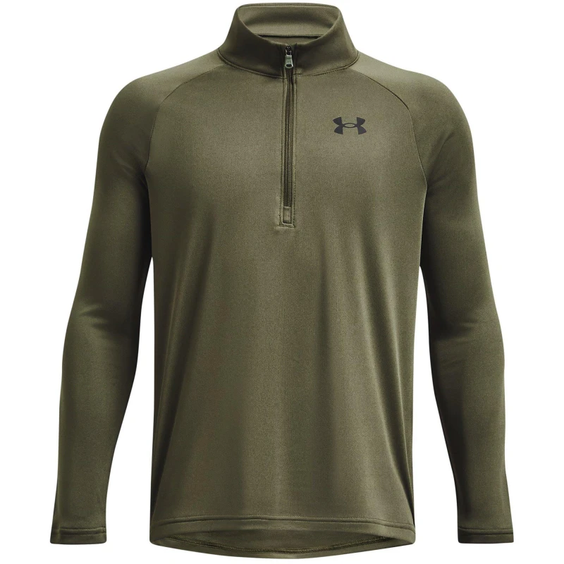 Image of Under Armour Armour UA Tech 2.0 ½ Zip Boys Long Sleeve Performance T-Shirts 7 - 8 Years (S) Green 63226872175
