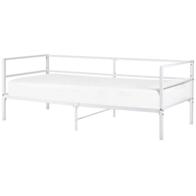 Image of Beliani Bed Metal Battut 90 X 200 Cm (Eu Single) White
