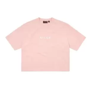 Image of Nicce Centre Logo Crop T Shirt - Pink