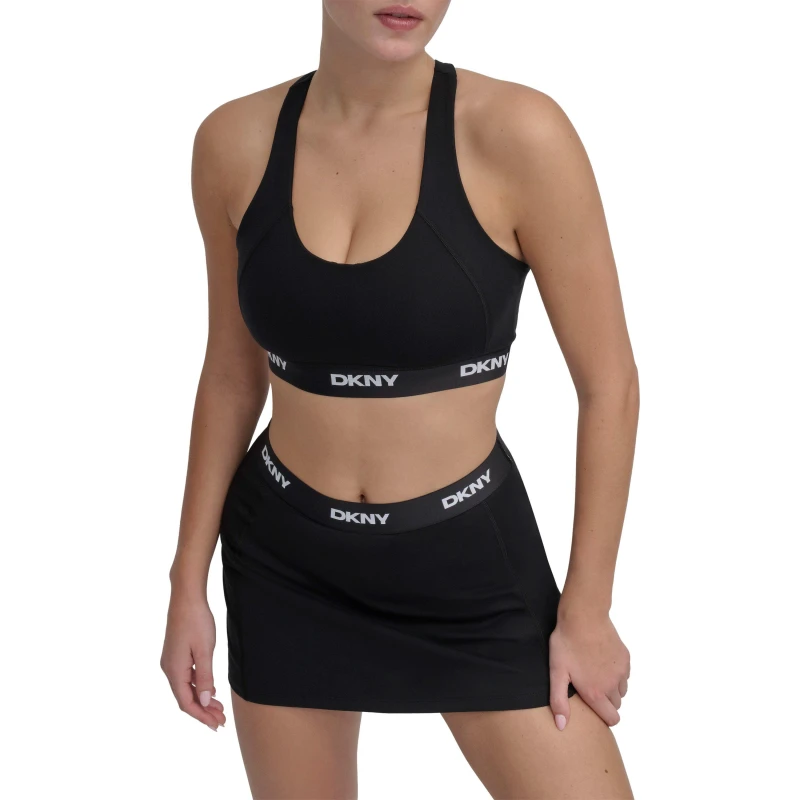 Image of DKNY Womens Medium Impact Sports Bra Black female 8 (XS)