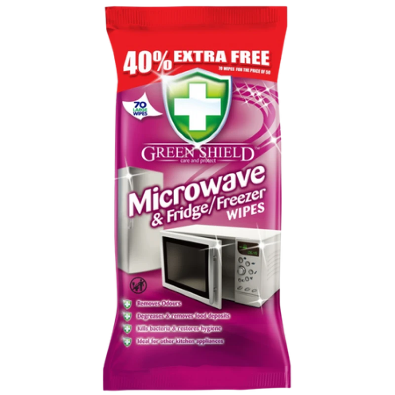 Image of Green Shield Microwave & Fridge/Freezer Cleaning Wipes 70 pcs 315706