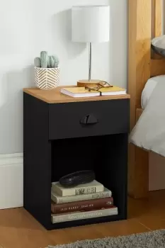 Image of Christian Black 1 Drawer Bedside Table
