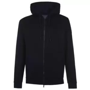 Image of Paul And Shark Patch Zip Through Hoodie - Blue