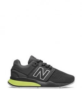 Image of New Balance 247 Lace Junior Trainers BlackYellow Size 6