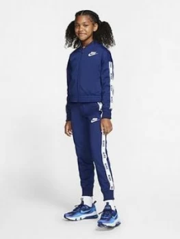 Image of Boys, Nike Sportswear Tricot Tracksuit - Navy/White, Size S, 8-10 Years
