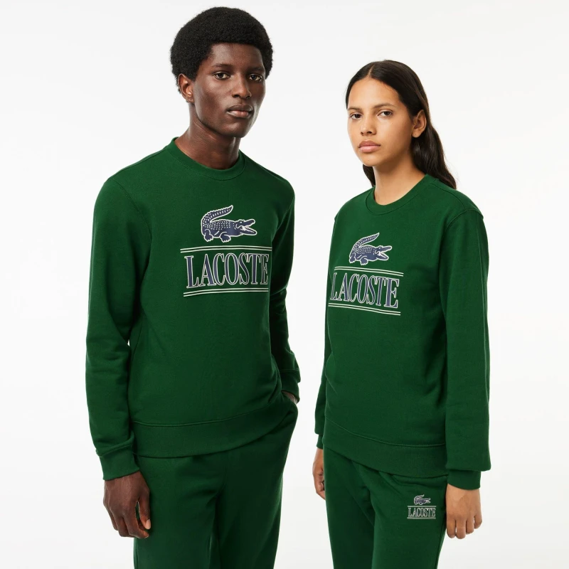 Image of Lacoste Crocodile Sweatshirt Green unisex XS