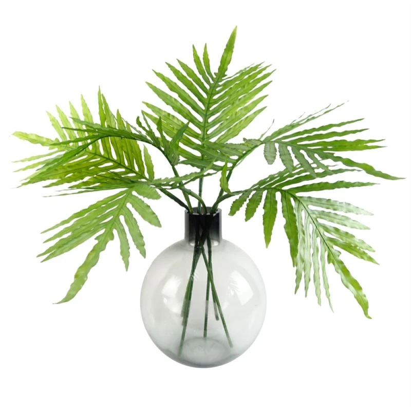 Image of Leaf Leaf 80cm Ball Vase Artificial Tropical Palm Leaves Green