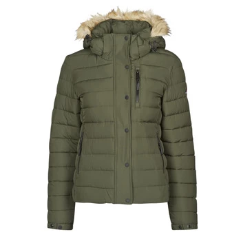 Image of Superdry CLASSIC FAUX FUR FUJI JACKET womens Jacket in Green - Sizes S,M,L,XS