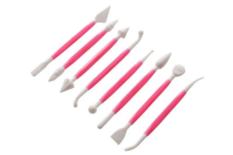 Image of Premier Housewares Hallie 8Pc Cake Decorating Modelling Tool Set Pink