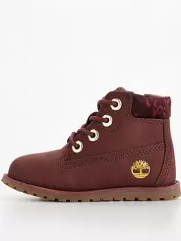 Image of Timberland Timberland Pokey Pine 6" Boot, Burgundy, Size 5 Younger