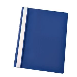 Image of Esselte Report Flat Bar File Polypropylene Clear Front A4 Dark Blue Pack of 25