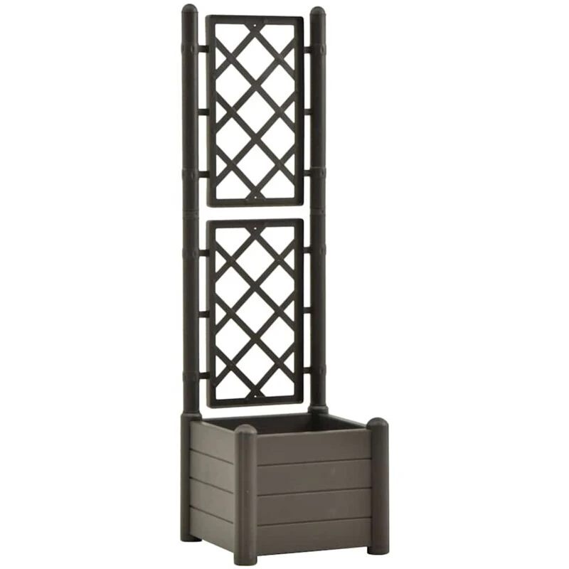Image of VIDAXL Garden Planter with Trellis 43x43x142cm pp Anthracite Vidaxl 8720286194089