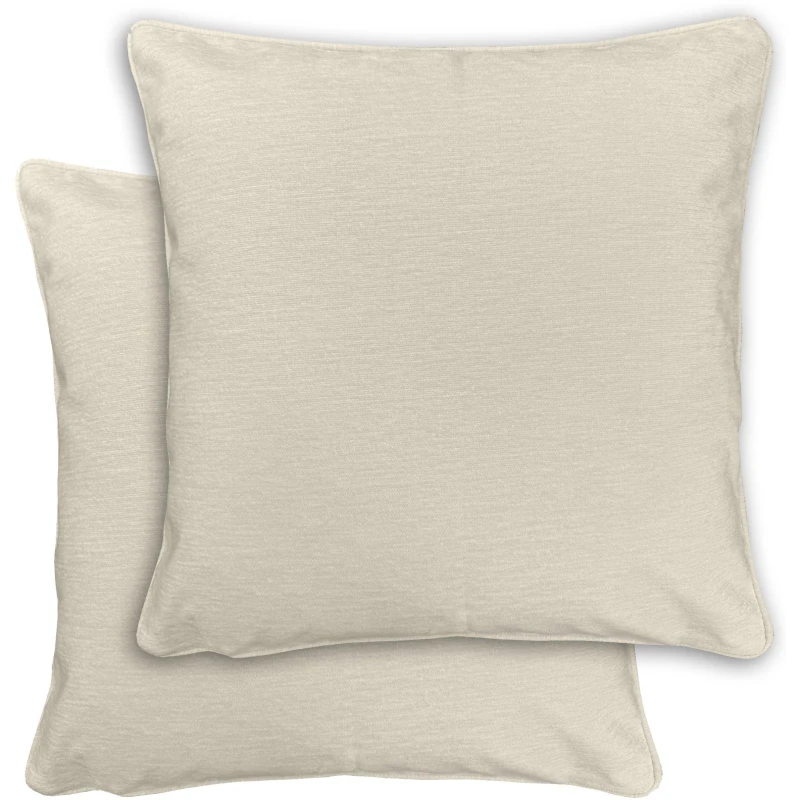 Image of Enhanced Living Knightsbridge Chenille Pair of Cushion Covers Cream unisex 43x43cm