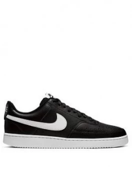 Image of Nike Court Vision Low Profile Trainers - Black/White, Size 12, Men