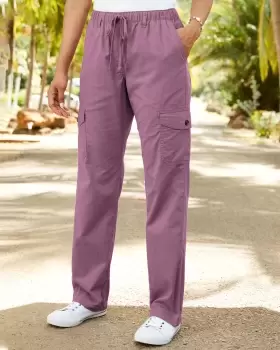 Image of Cotton Traders Cargo Trouser in Purple