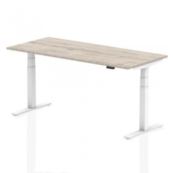 Image of Trexus Sit Stand Desk White Legs 1800x800mm Grey Oak Ref HA01168