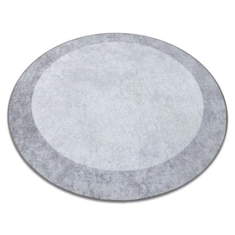 Image of RugsX Miro 51648.802 Circle Washing Carpet Marble Anti Slip - Light Grey Circle 100 Cm