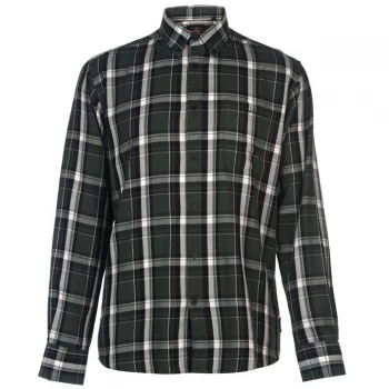Image of Pierre Cardin Long Sleeve Twill Shirt Mens - Forest/Black
