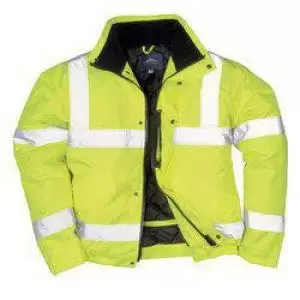 Image of High Visibility Bomber Jacket Weather Proof With Padded Lining Medium