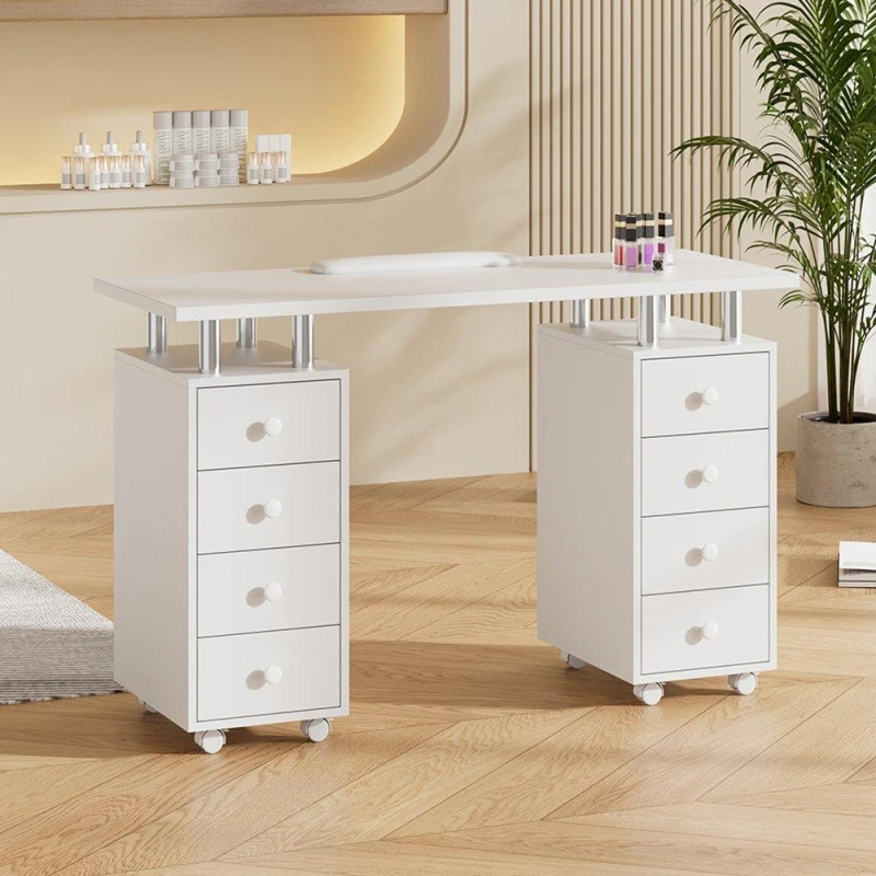 Image of SHEONLY Mobile 8-Drawer Manicure Table Beauty Station White unisex One size