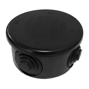Image of Wiska IP55 Round Black Plastic Junction Box Grey - 665N