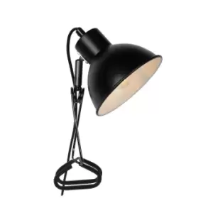Image of Lucide Moys Retro Clamp Lamp 1xE27 Black