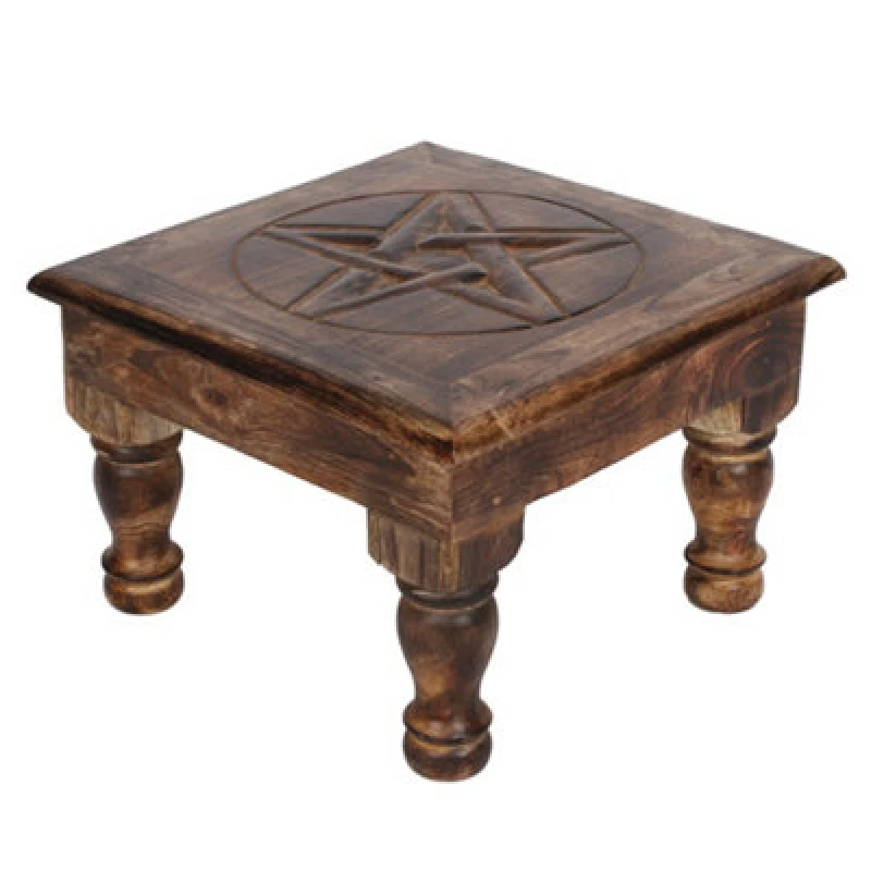 Image of Something Different Pentagram Altar Table - Brown Brown One Size