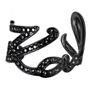 Image of Ladies Karl Lagerfeld Black Ion-plated Steel Karl Bangle